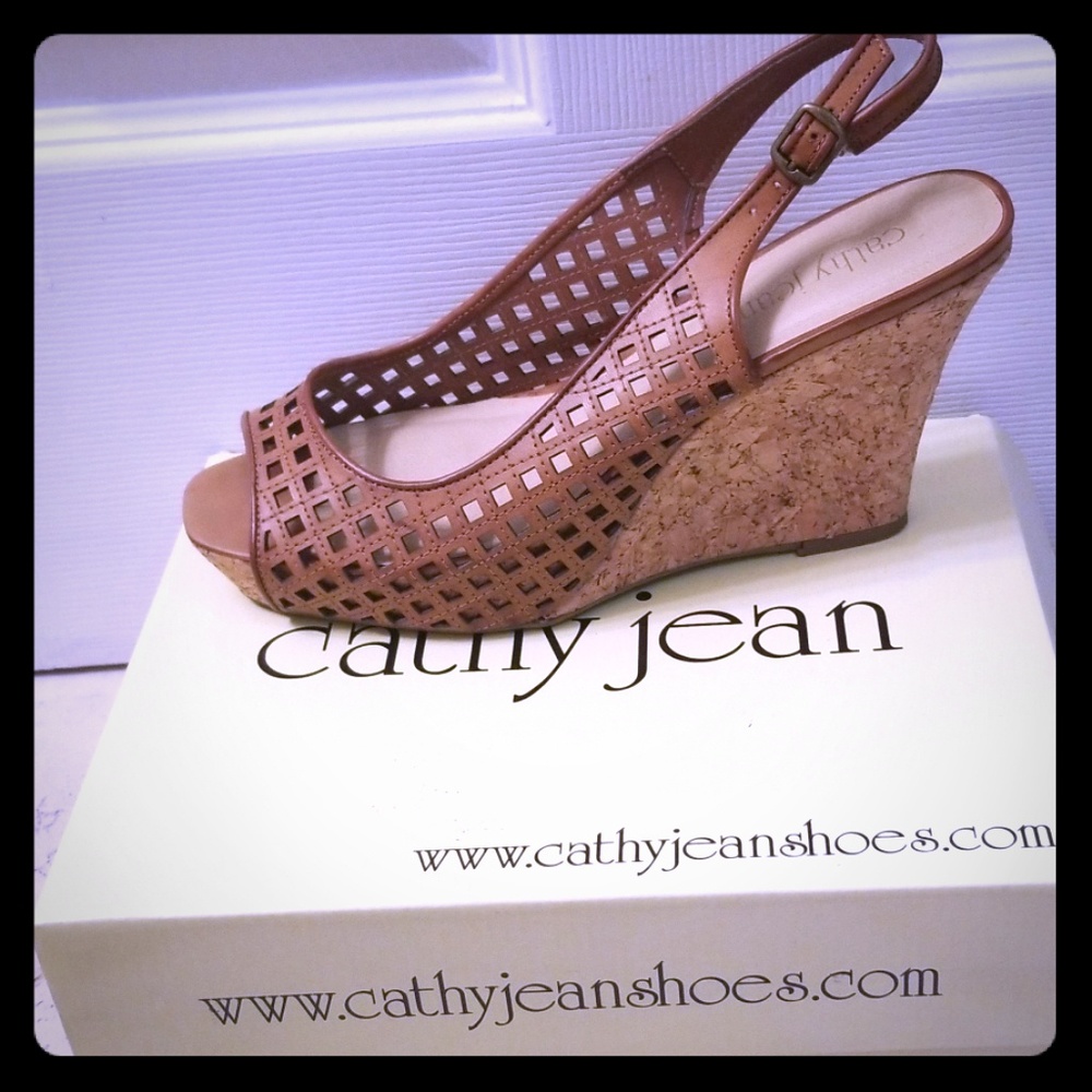 Cathy Jean Cork Wedge Heel